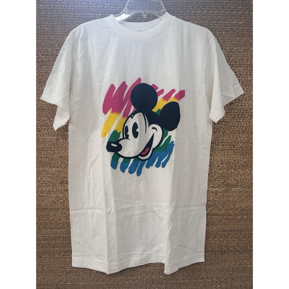 Vtg Mickey Mouse InpsiredColorful Neon Print Single Stitch T-shirt LOOOMOFO Lg